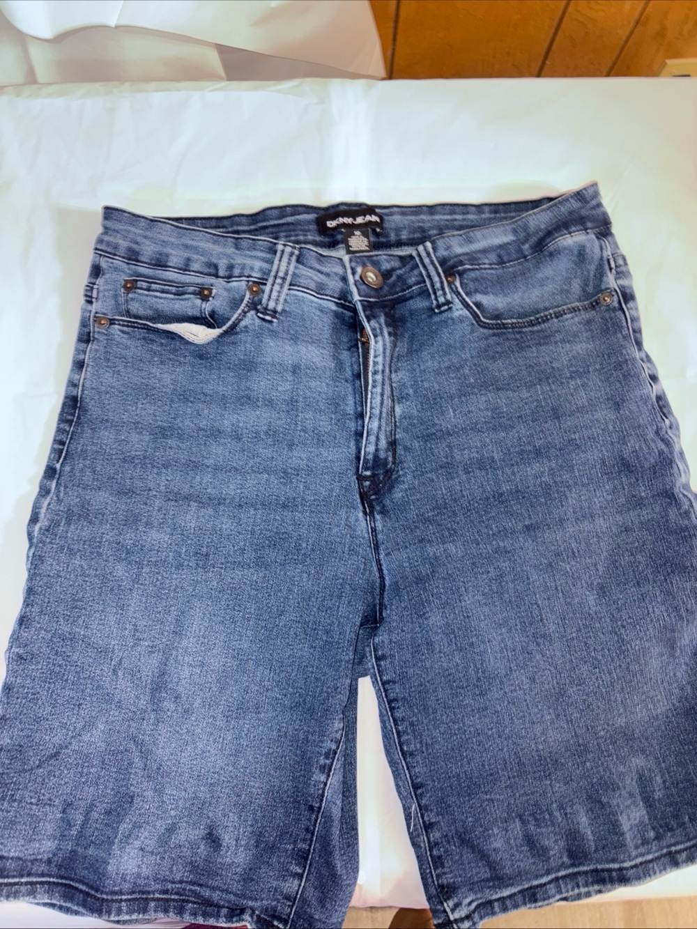 Dkny Women's Blue Boyfriend Denim Shorts